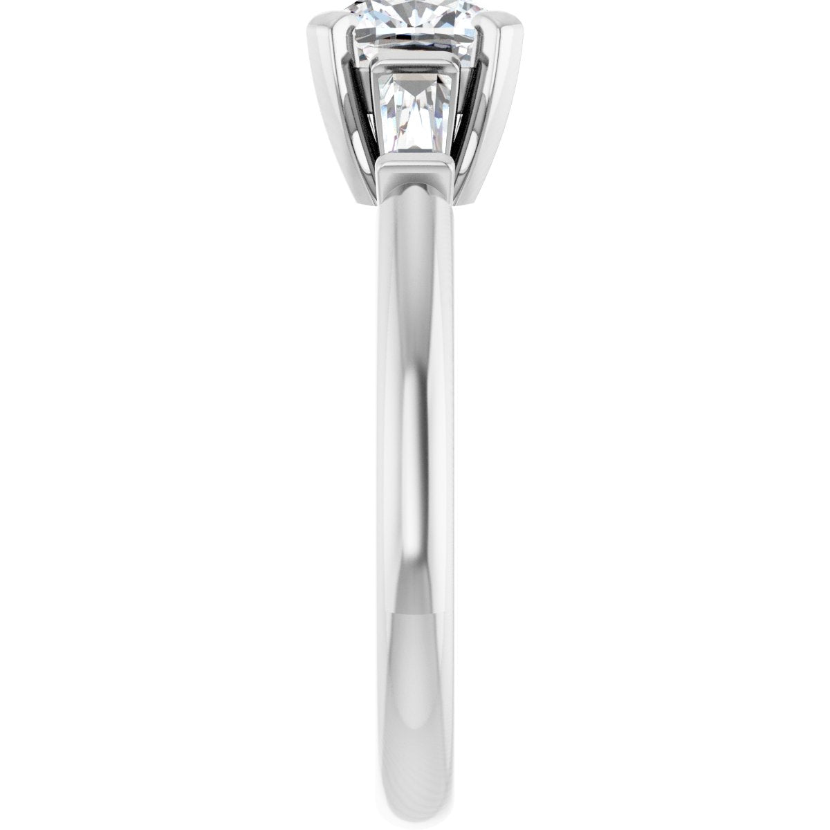 Cushion Three-Stone Engagement Ring Semi-Mount - gallery - Series 69706