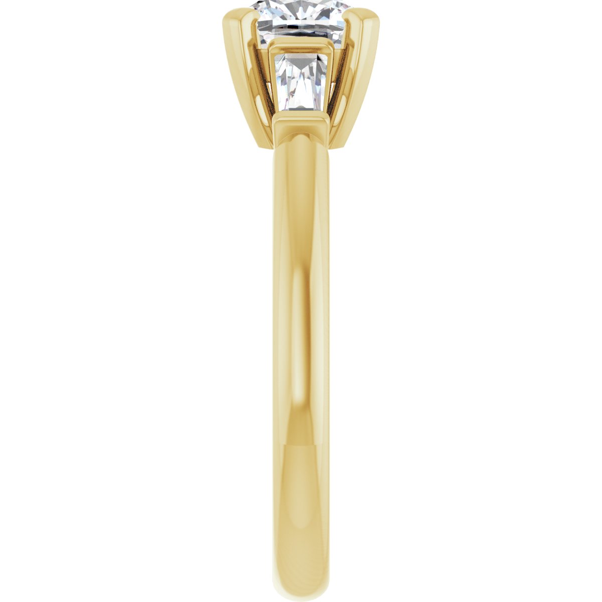 Cushion Three-Stone Engagement Ring Semi-Mount - gallery - Series 69706