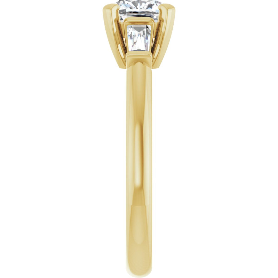 Cushion Three-Stone Engagement Ring Semi-Mount - gallery - Series 69706