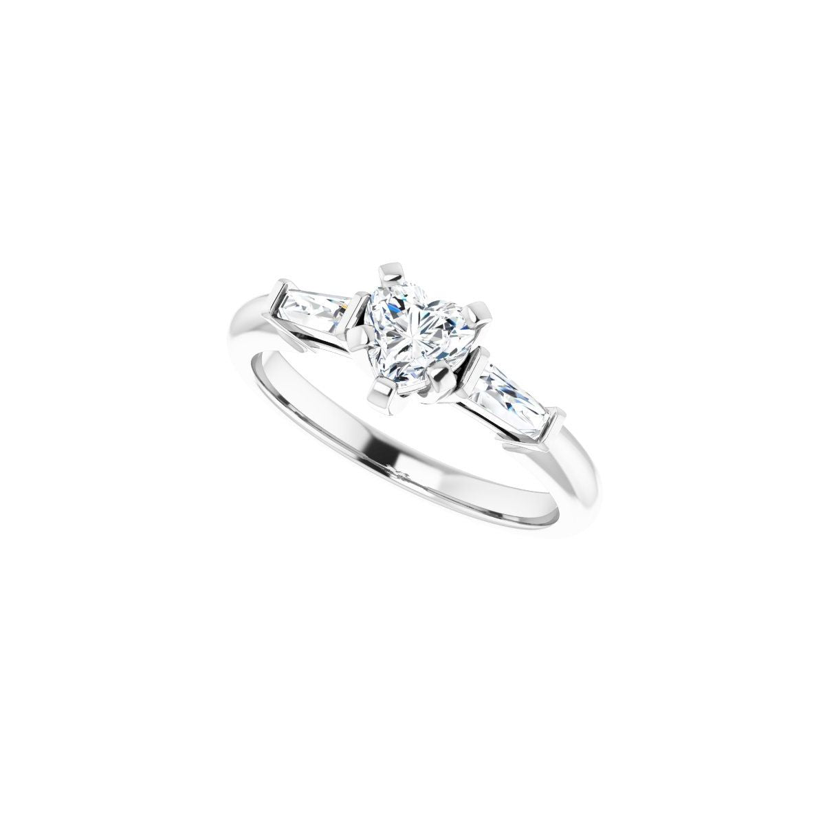 Heart Three-Stone Engagement Ring Semi-Mount - gallery - Series 69706
