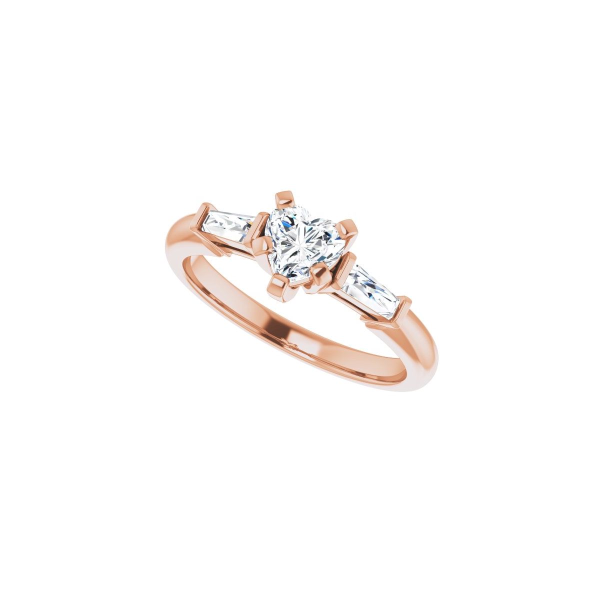 Heart Three-Stone Engagement Ring Semi-Mount - gallery - Series 69706