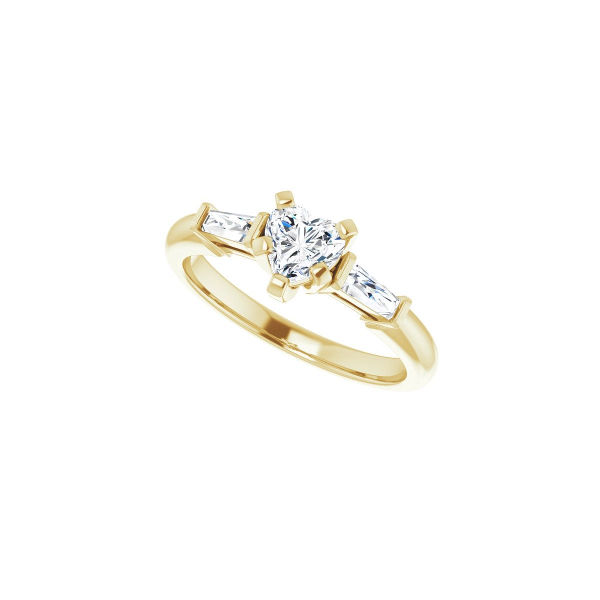 Heart Three-Stone Engagement Ring Semi-Mount - gallery - Series 69706