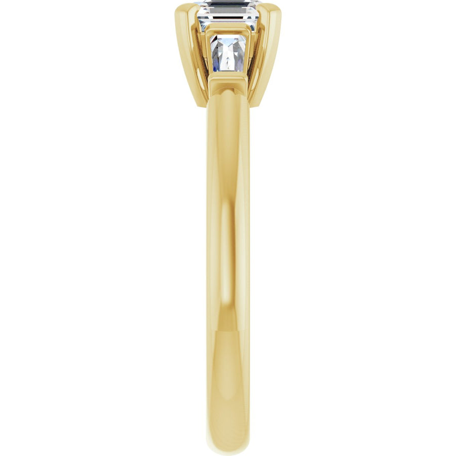 Asscher Three-Stone Engagement Ring Semi-Mount - gallery - Series 69706