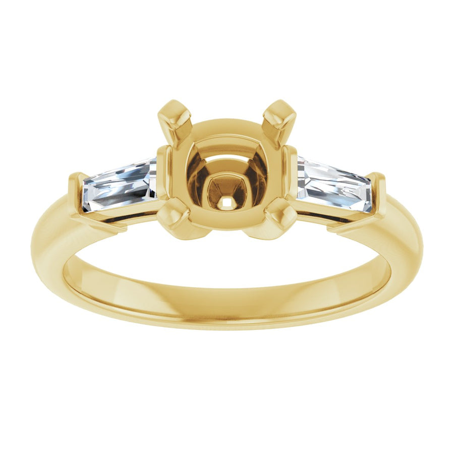 Cushion Three-Stone Engagement Ring Semi-Mount - gallery - Series 69706