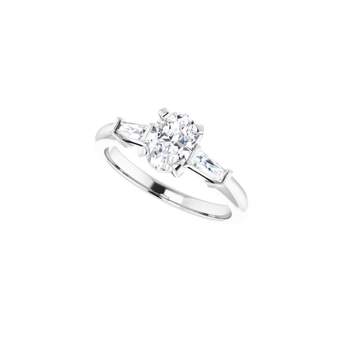 Oval Three-Stone Engagement Ring Semi-Mount - gallery - Series 69706