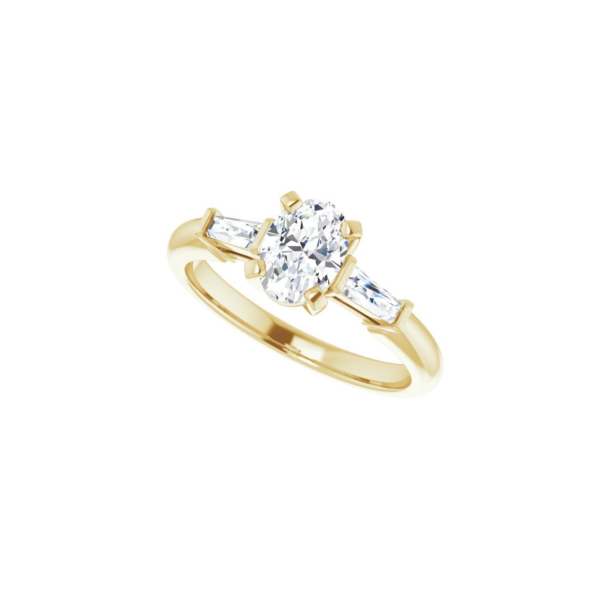 Oval Three-Stone Engagement Ring Semi-Mount - gallery - Series 69706