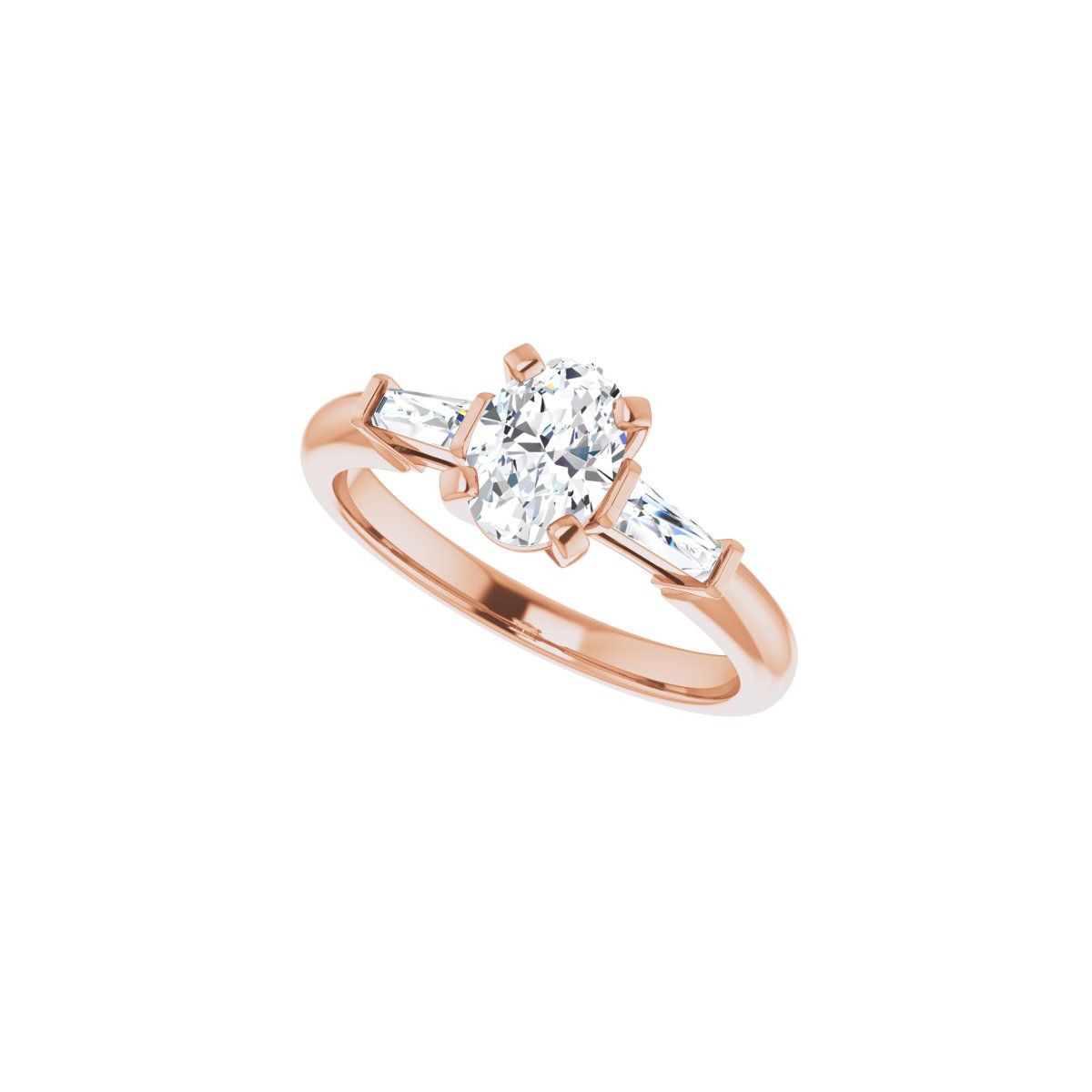 Oval Three-Stone Engagement Ring Semi-Mount - gallery - Series 69706