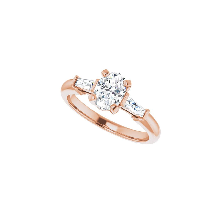 Oval Three-Stone Engagement Ring Semi-Mount - gallery - Series 69706