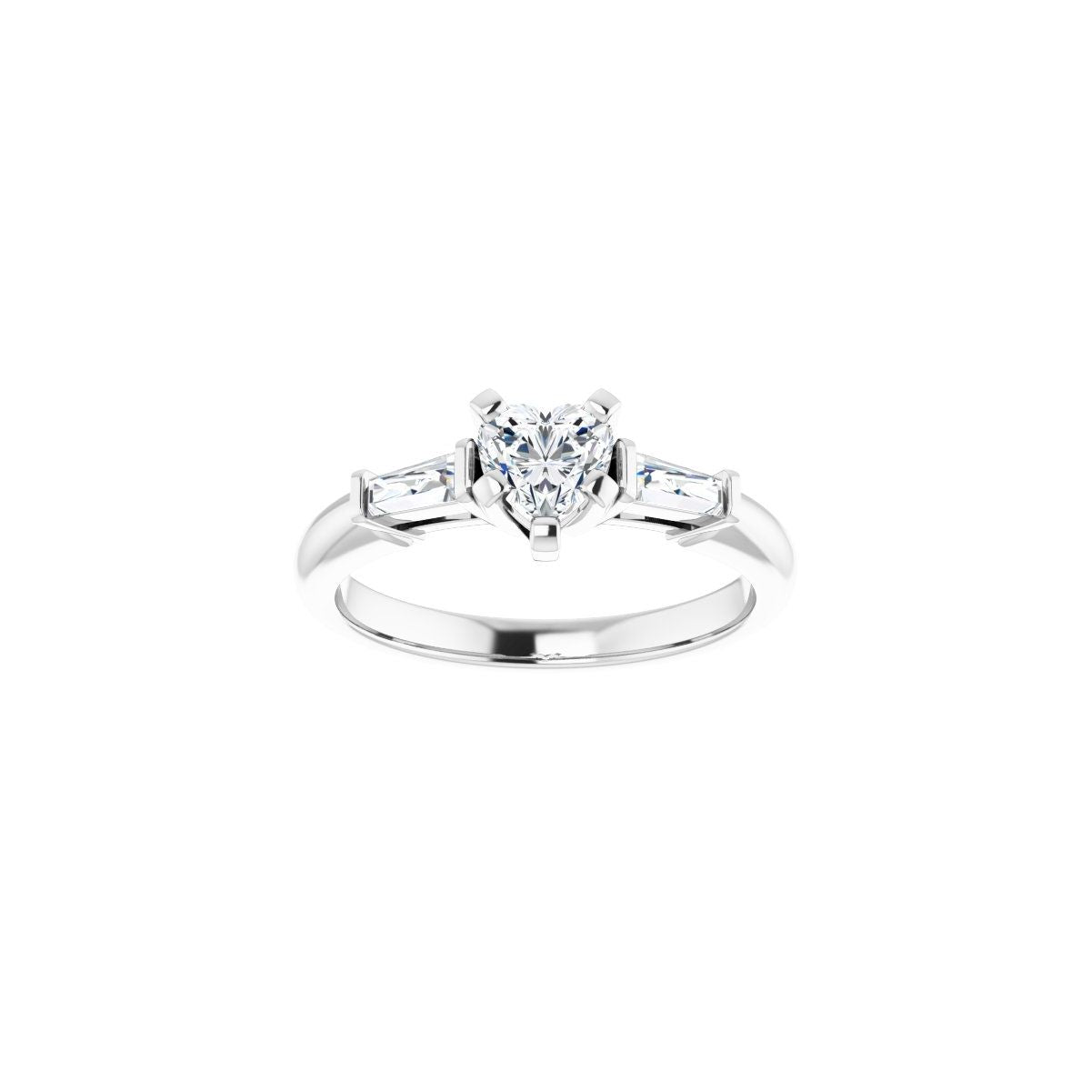 Heart Three-Stone Engagement Ring Semi-Mount - gallery - Series 69706