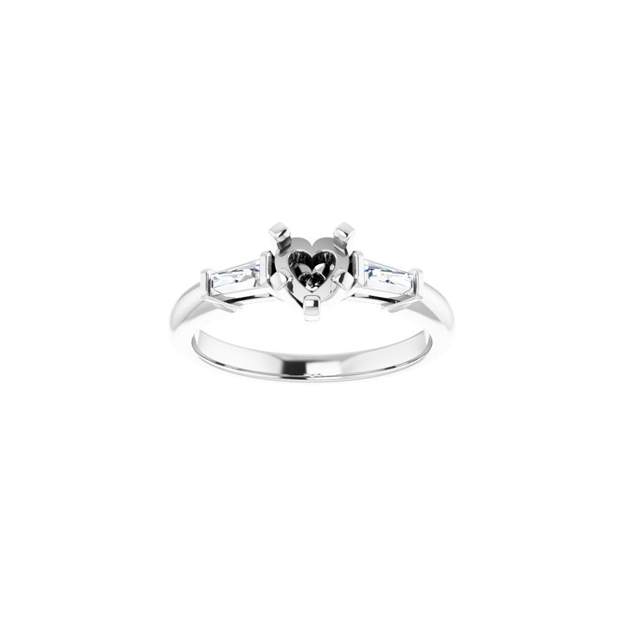 Heart Three-Stone Engagement Ring Semi-Mount - gallery - Series 69706