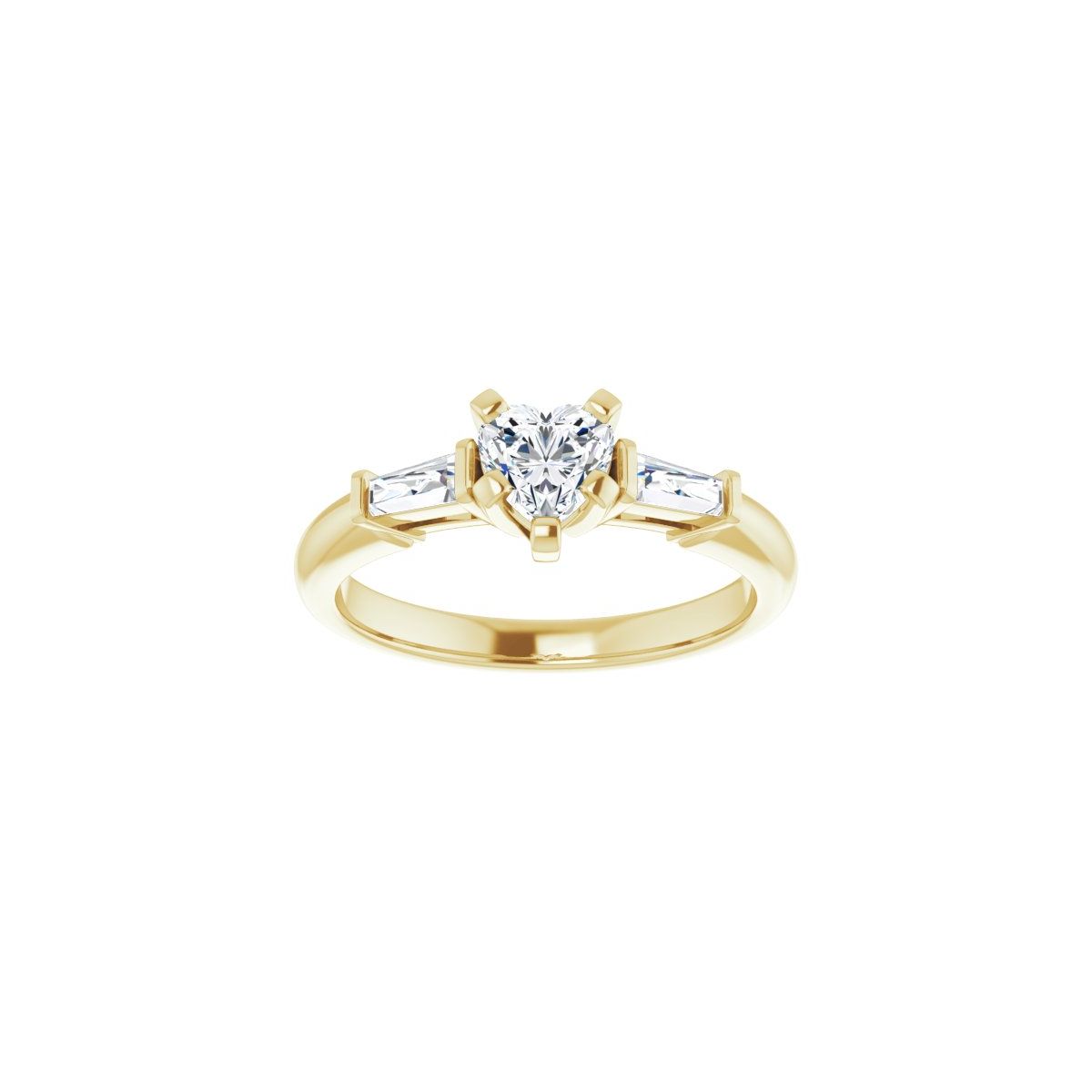 Heart Three-Stone Engagement Ring Semi-Mount - gallery - Series 69706