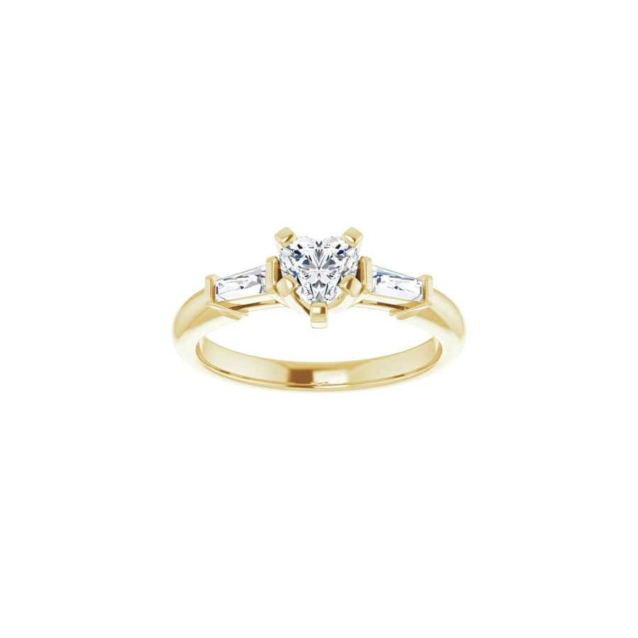 Heart Three-Stone Engagement Ring Semi-Mount - gallery - Series 69706