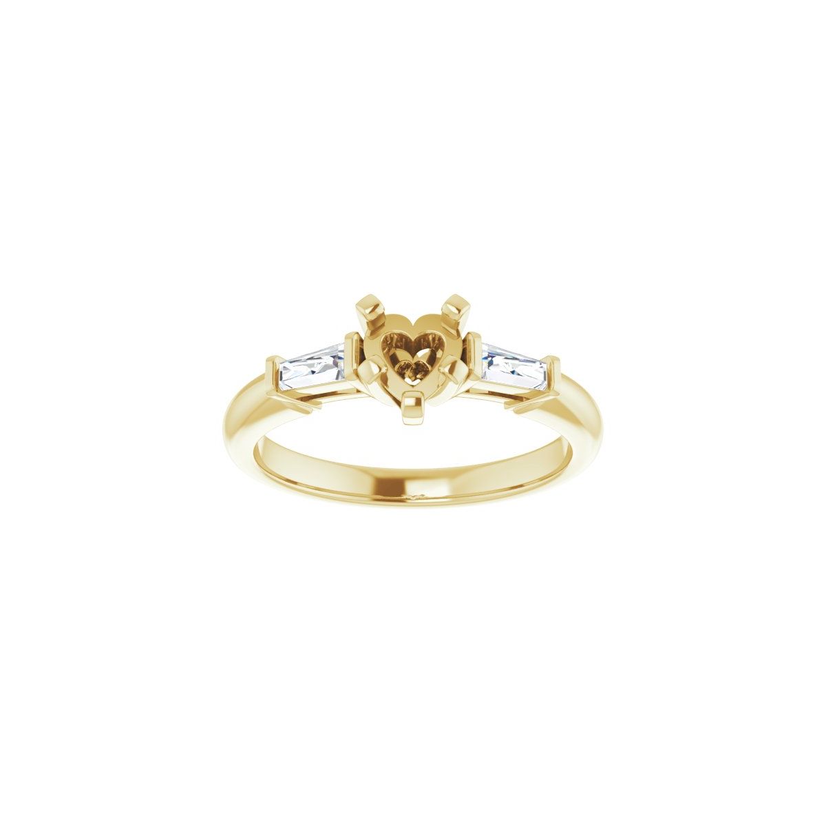 Heart Three-Stone Engagement Ring Semi-Mount - gallery - Series 69706