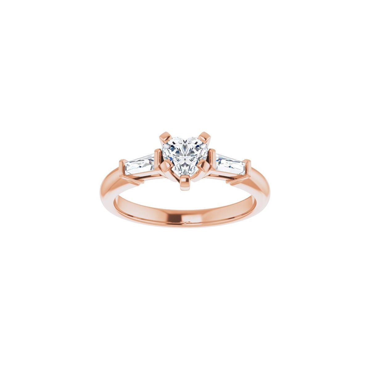 Heart Three-Stone Engagement Ring Semi-Mount - gallery - Series 69706