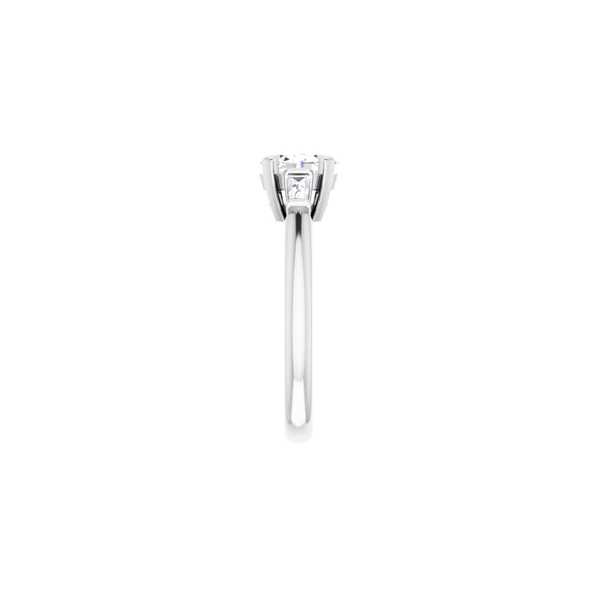 Oval Three-Stone Engagement Ring Semi-Mount - gallery - Series 69706