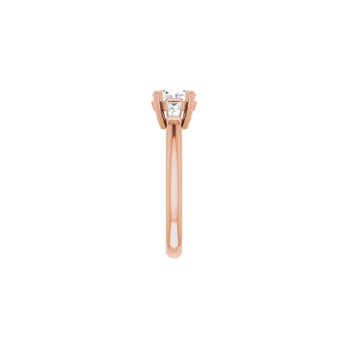 Oval Three-Stone Engagement Ring Semi-Mount - gallery - Series 69706