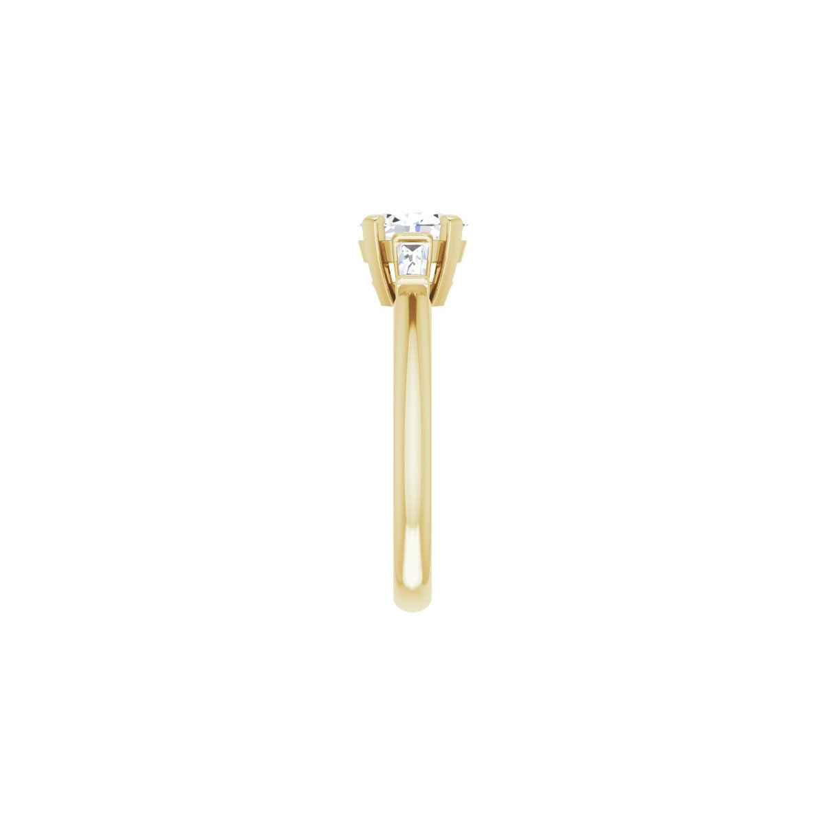 Oval Three-Stone Engagement Ring Semi-Mount - gallery - Series 69706