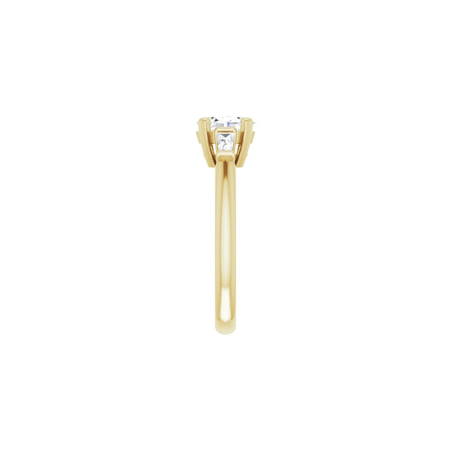 Oval Three-Stone Engagement Ring Semi-Mount - gallery - Series 69706