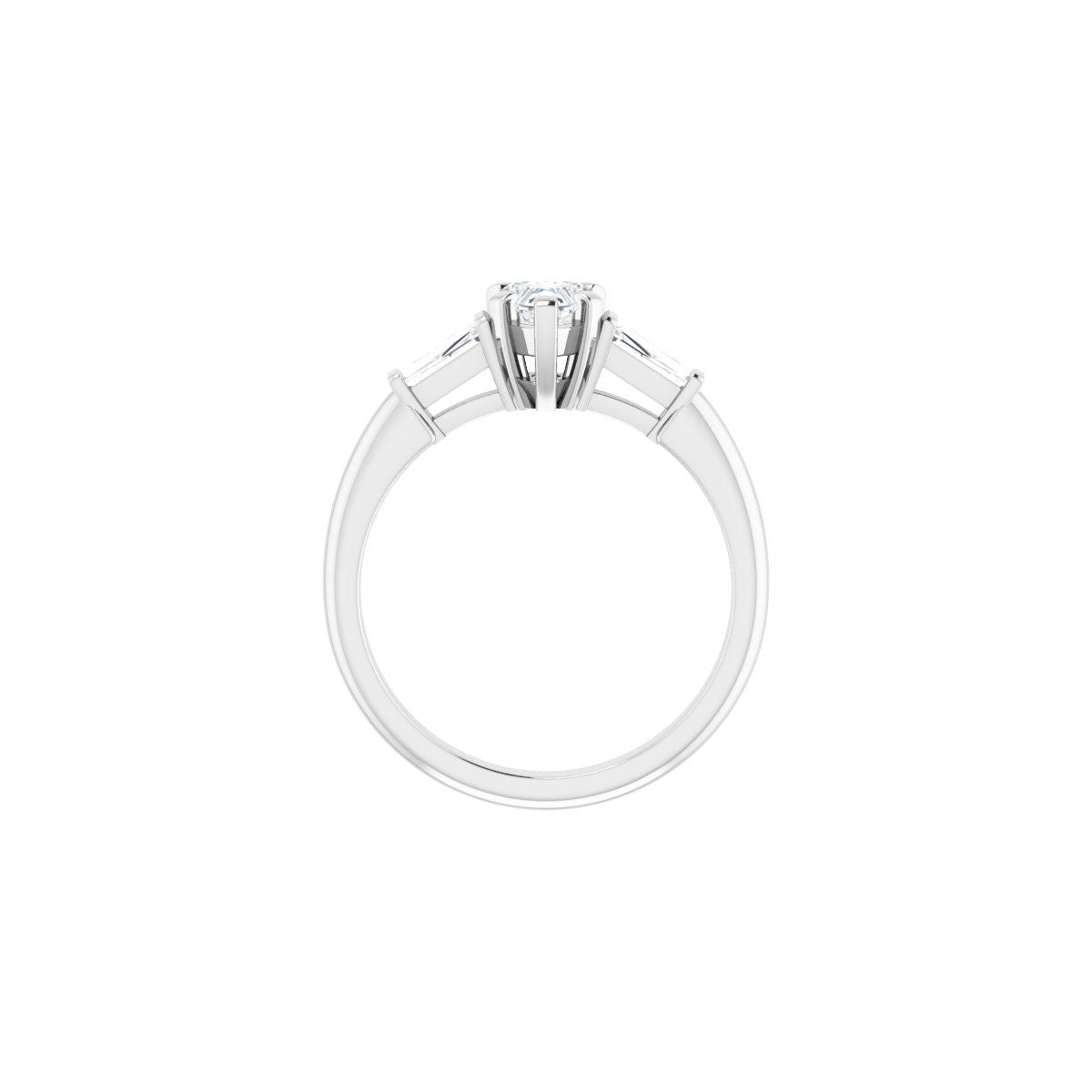 Heart Three-Stone Engagement Ring Semi-Mount - gallery - Series 69706