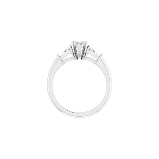 Heart Three-Stone Engagement Ring Semi-Mount - gallery - Series 69706