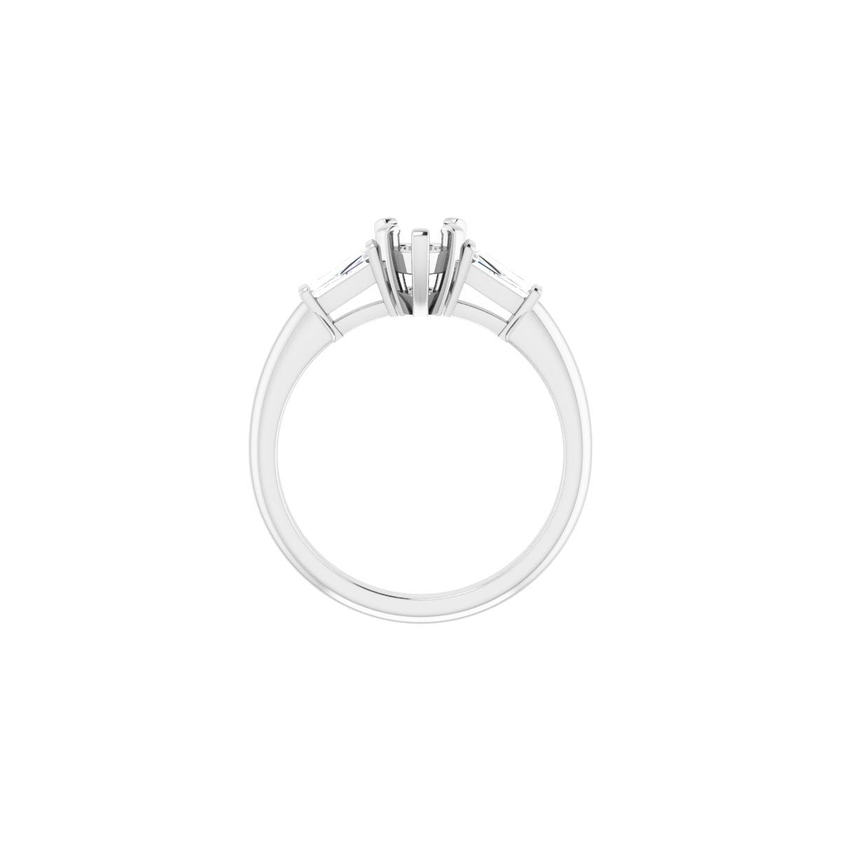 Heart Three-Stone Engagement Ring Semi-Mount - gallery - Series 69706