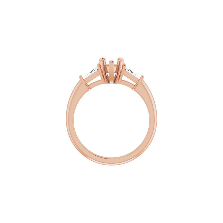 Heart Three-Stone Engagement Ring Semi-Mount - gallery - Series 69706