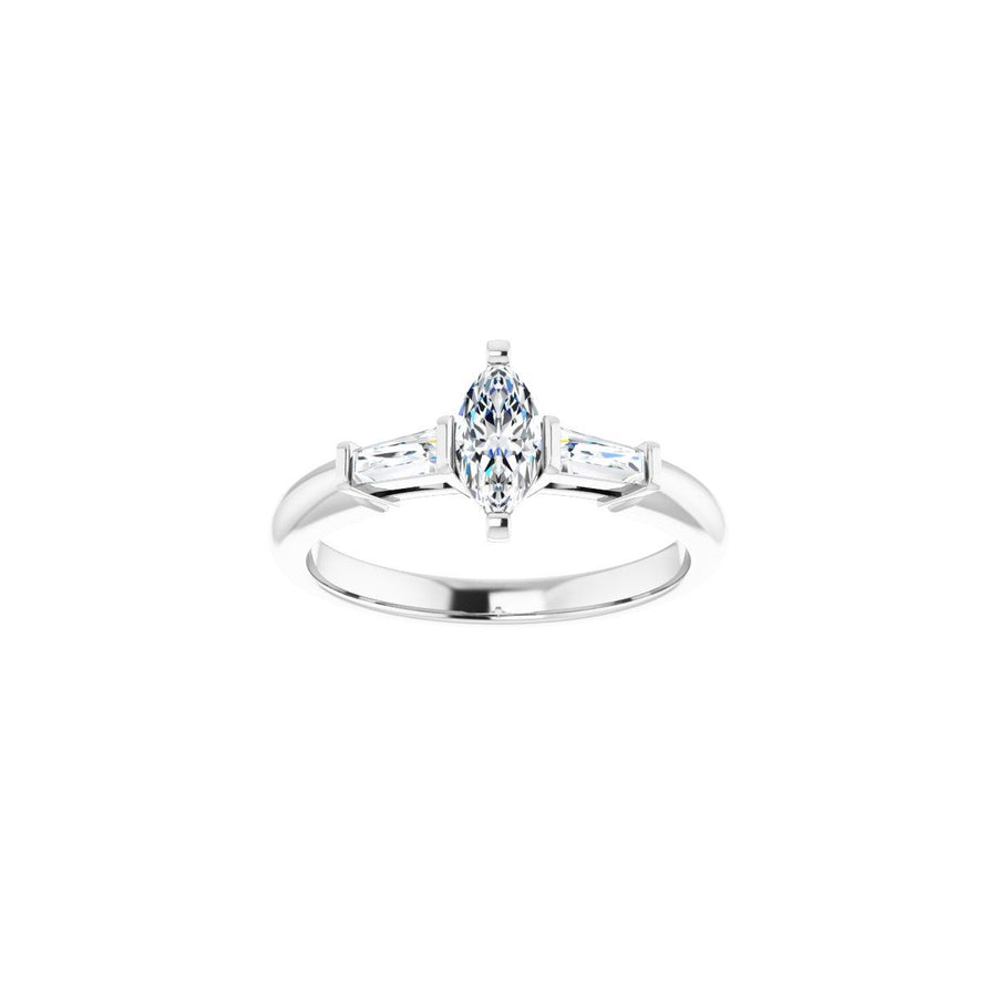 Marquise Three-Stone Engagement Ring Semi-Mount - gallery - Series 69706