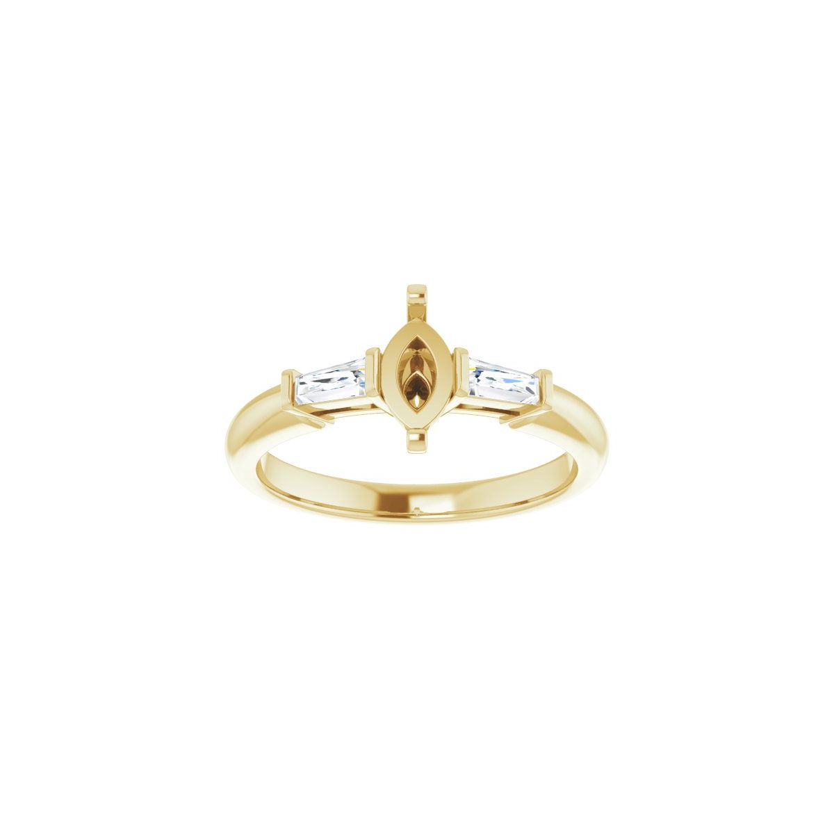 Marquise Three-Stone Engagement Ring Semi-Mount - gallery - Series 69706
