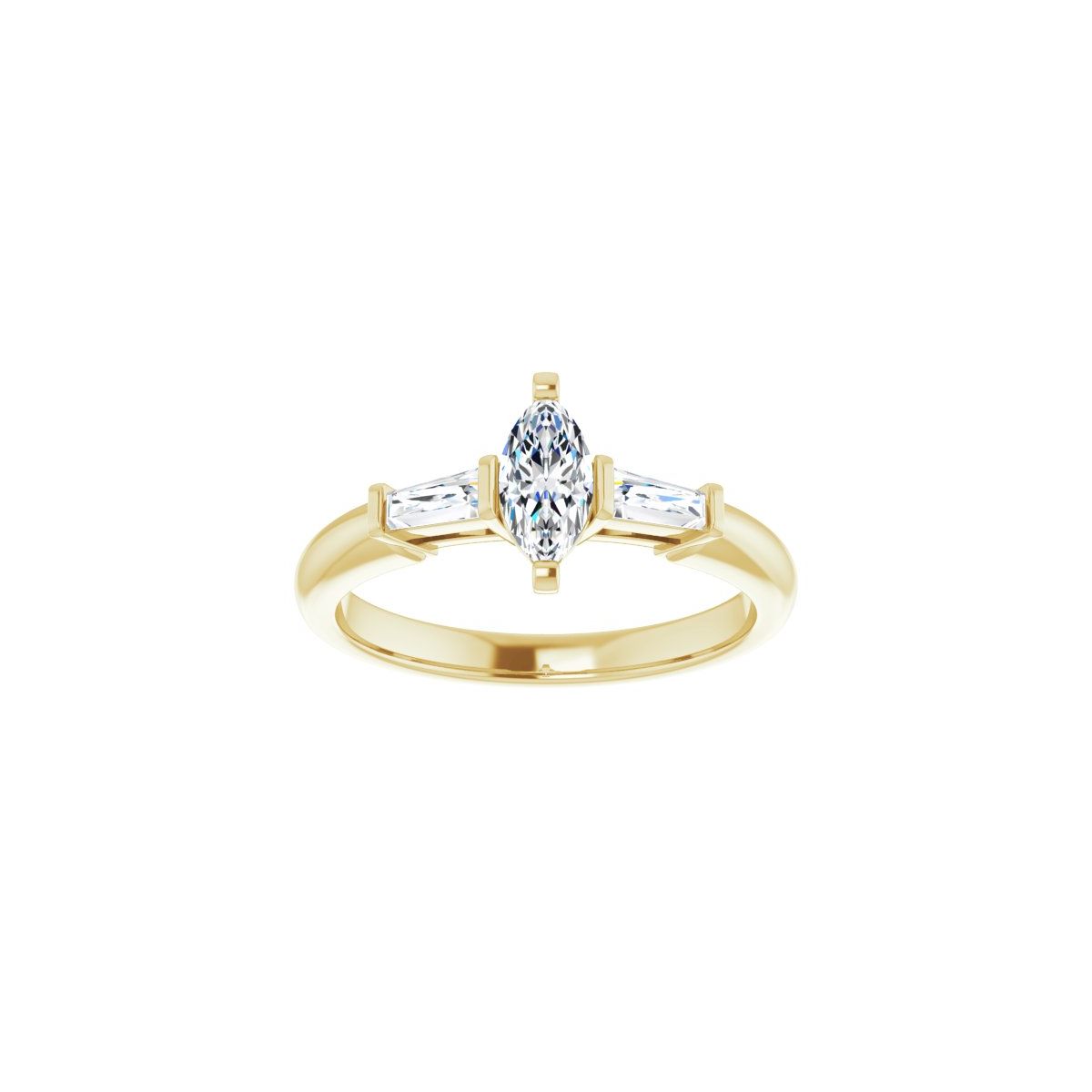 Marquise Three-Stone Engagement Ring Semi-Mount - gallery - Series 69706