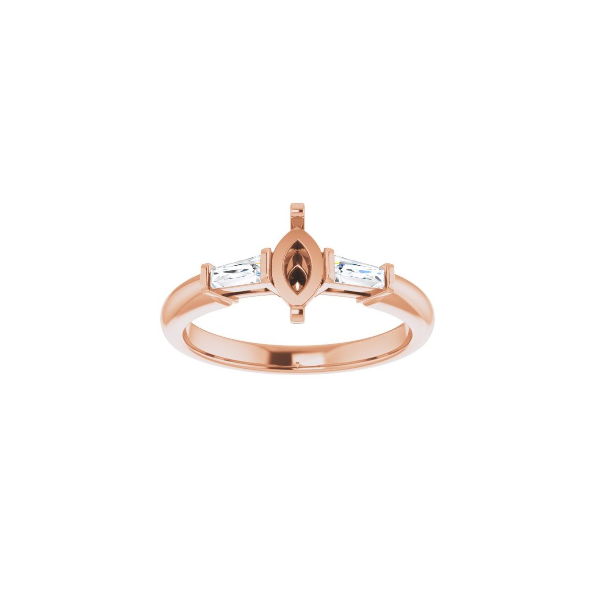 Marquise Three-Stone Engagement Ring Semi-Mount - gallery - Series 69706