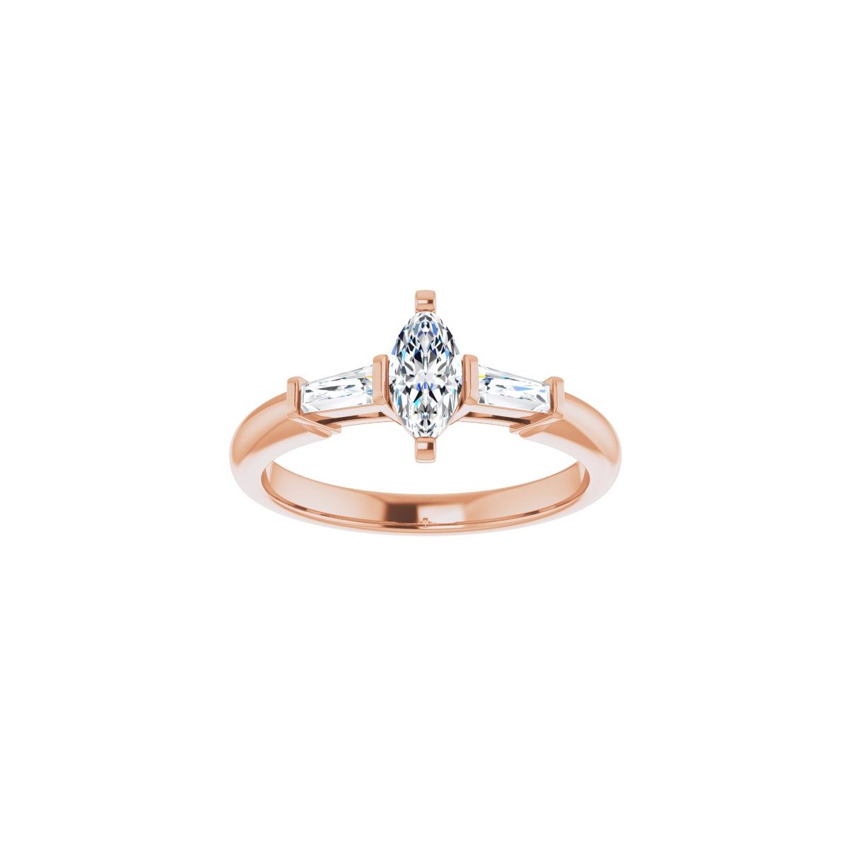 Marquise Three-Stone Engagement Ring Semi-Mount - gallery - Series 69706