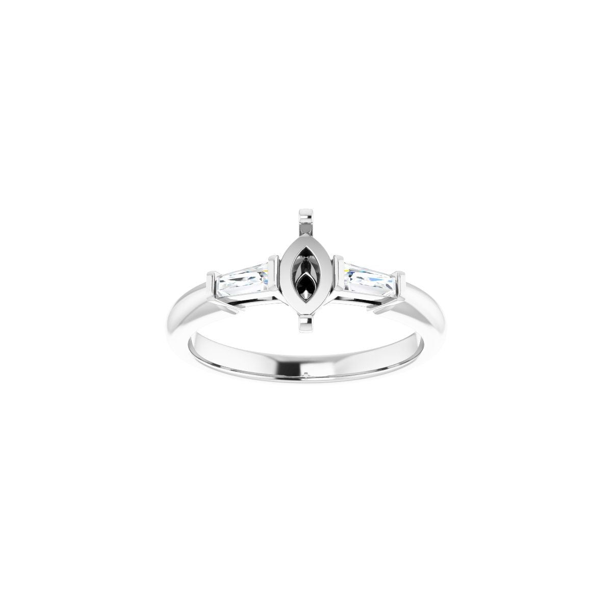 Marquise Three-Stone Engagement Ring Semi-Mount - gallery - Series 69706
