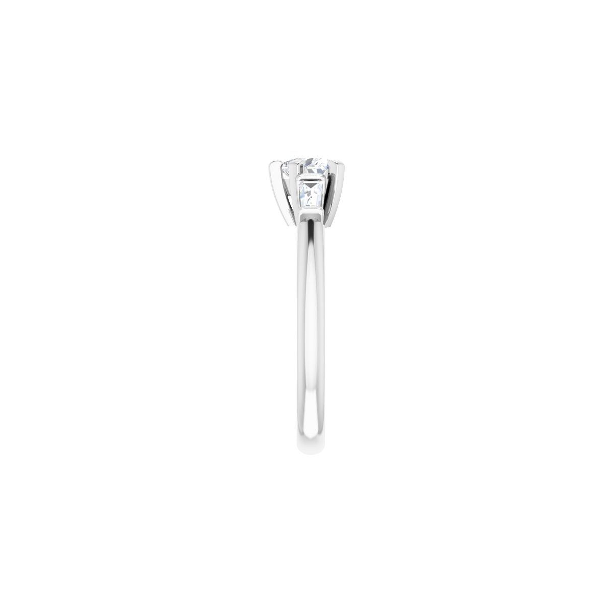 Heart Three-Stone Engagement Ring Semi-Mount - gallery - Series 69706