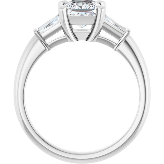 Square Three-Stone Engagement Ring Semi-Mount - gallery - Series 69706