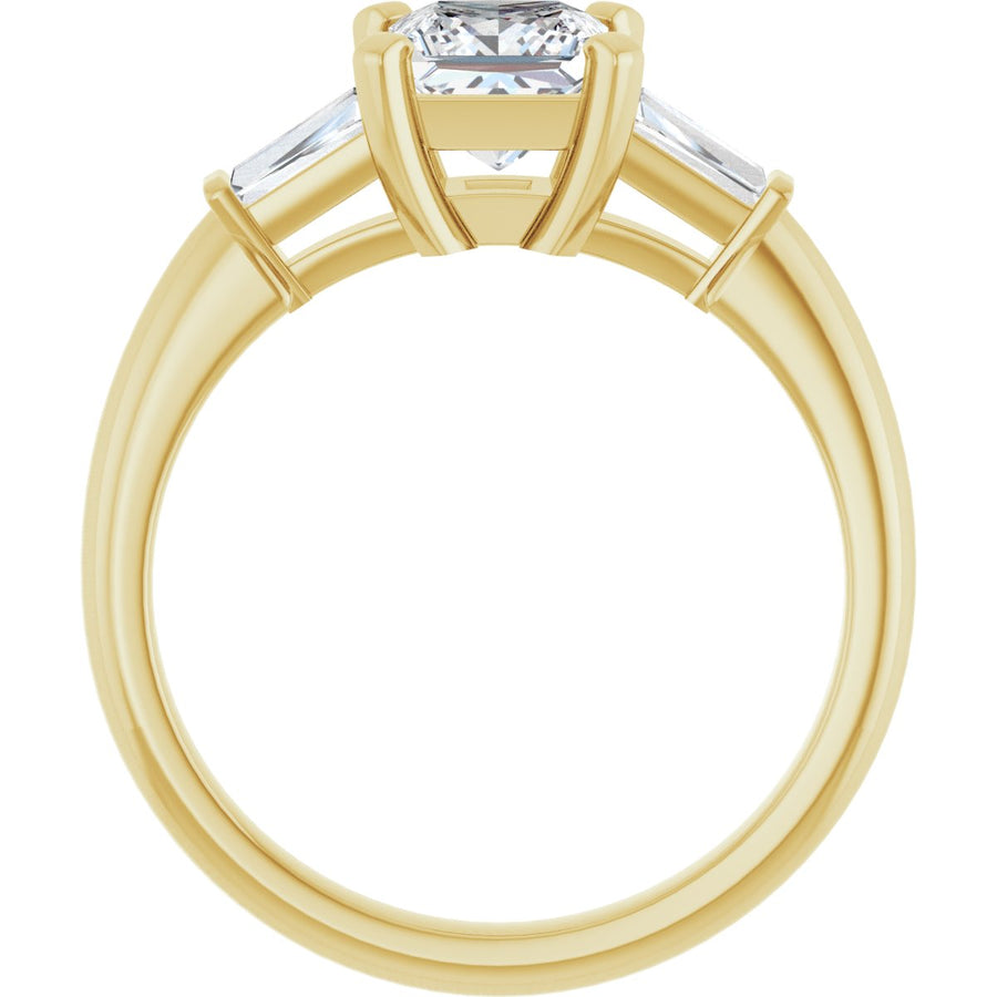 Square Three-Stone Engagement Ring Semi-Mount - gallery - Series 69706