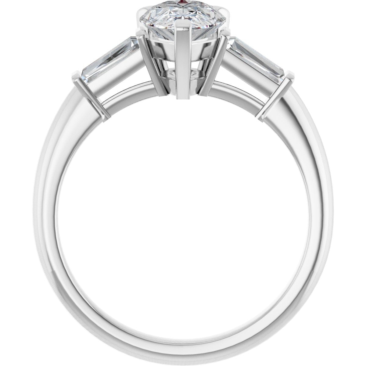 Pear Three-Stone Engagement Ring Semi-Mount - gallery - Series 69706