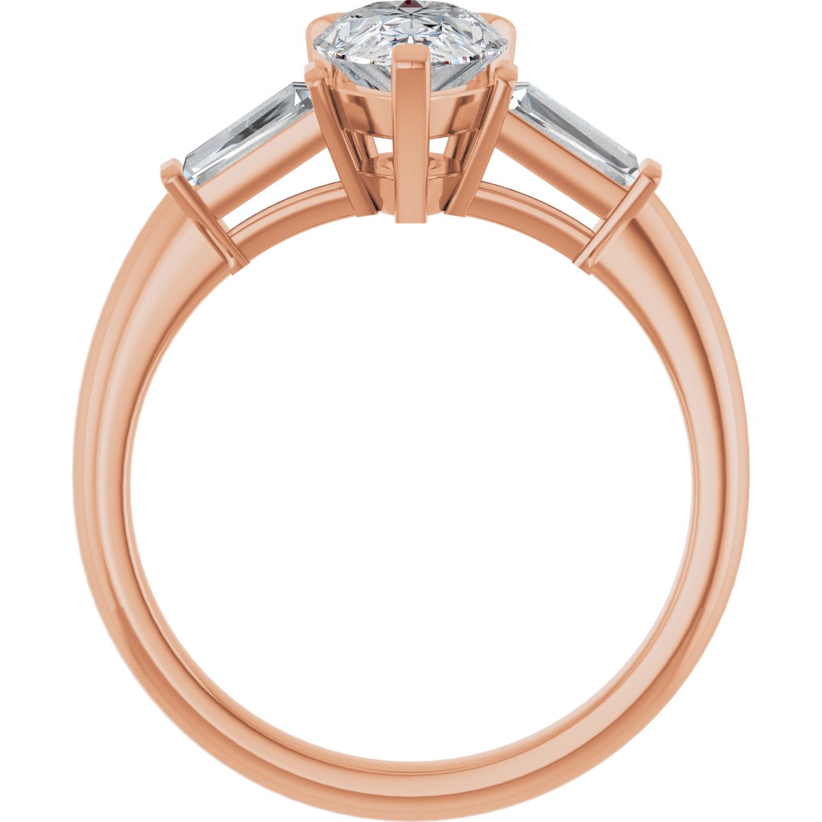Pear Three-Stone Engagement Ring Semi-Mount - gallery - Series 69706