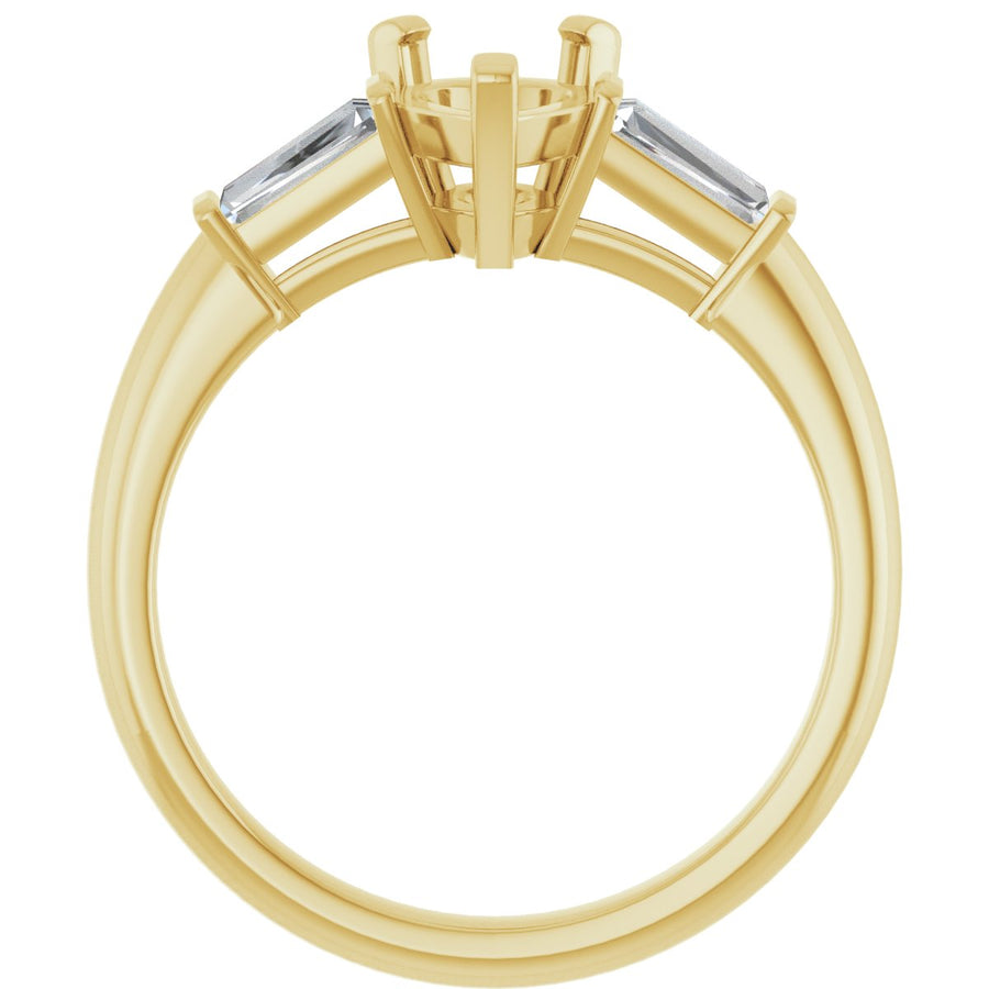 Pear Three-Stone Engagement Ring Semi-Mount - gallery - Series 69706