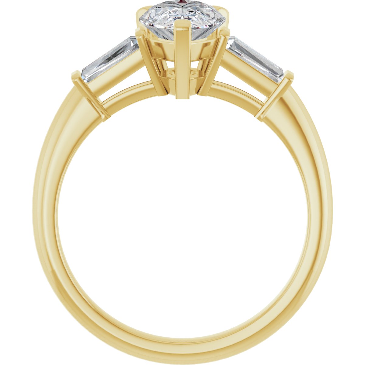Pear Three-Stone Engagement Ring Semi-Mount - gallery - Series 69706