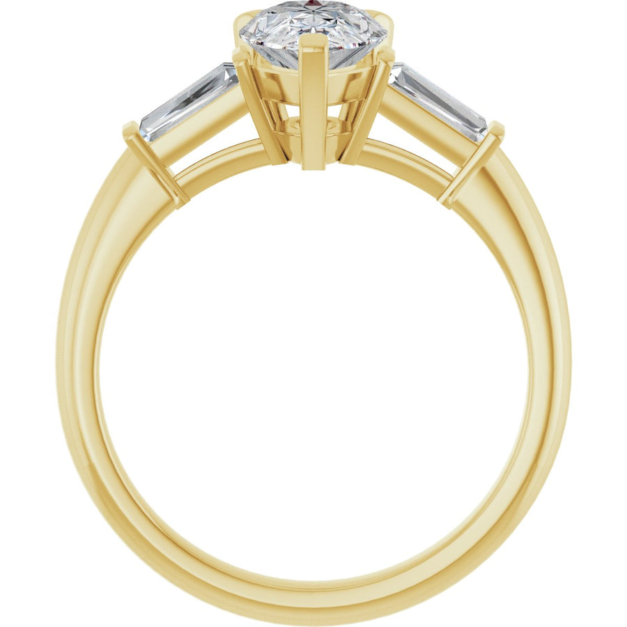 Pear Three-Stone Engagement Ring Semi-Mount - gallery - Series 69706