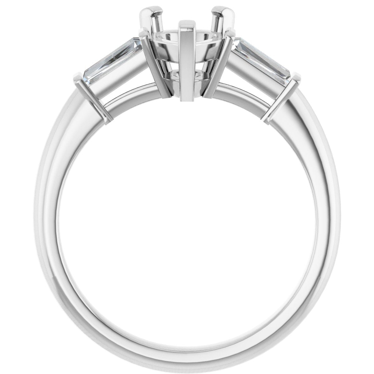 Pear Three-Stone Engagement Ring Semi-Mount - gallery - Series 69706