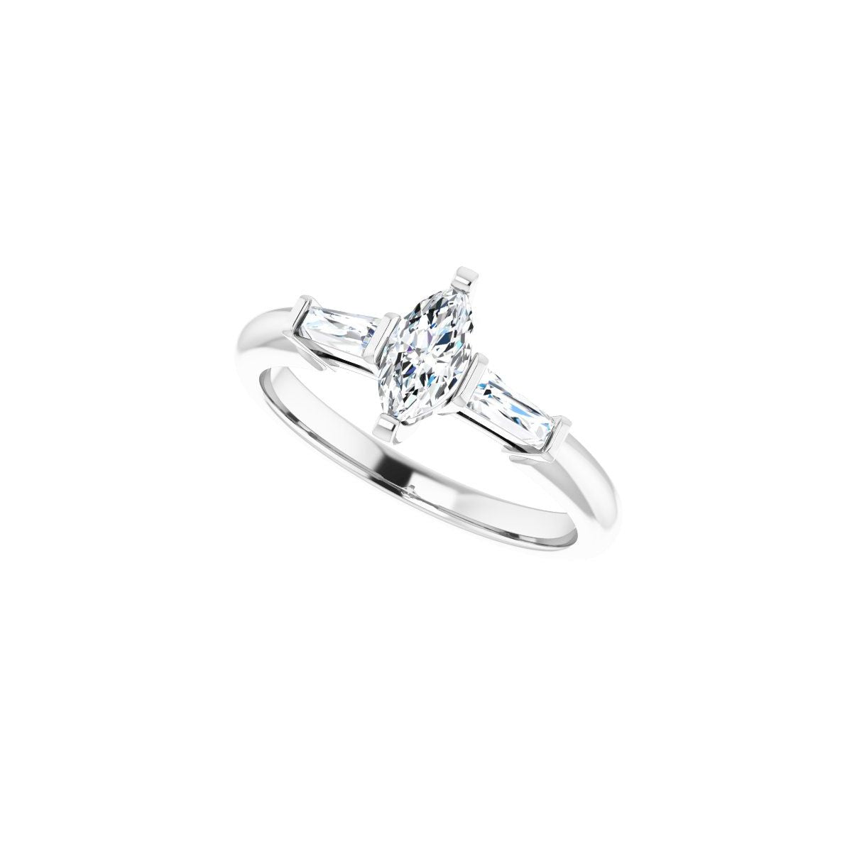 Marquise Three-Stone Engagement Ring Semi-Mount - gallery - Series 69706