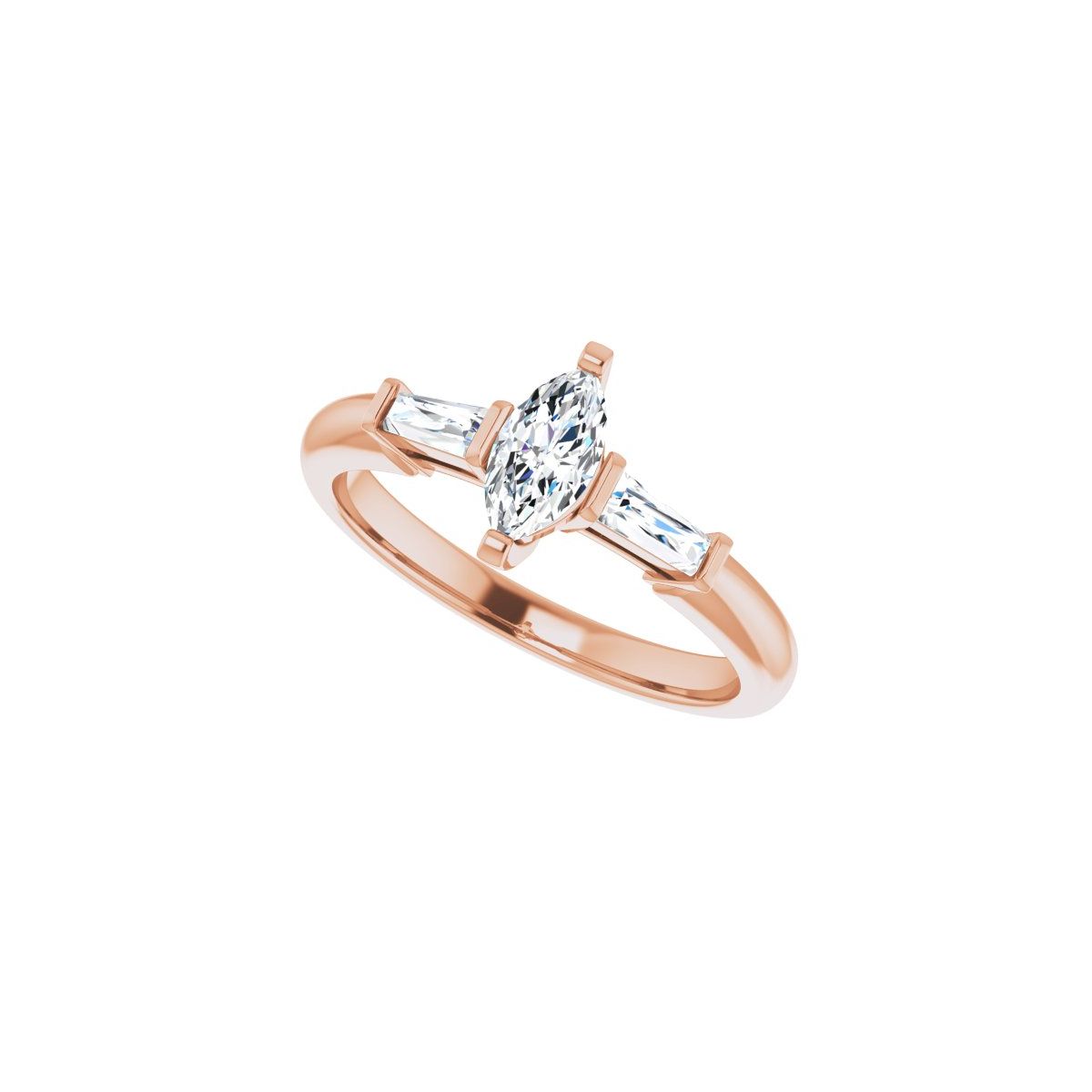 Marquise Three-Stone Engagement Ring Semi-Mount - gallery - Series 69706