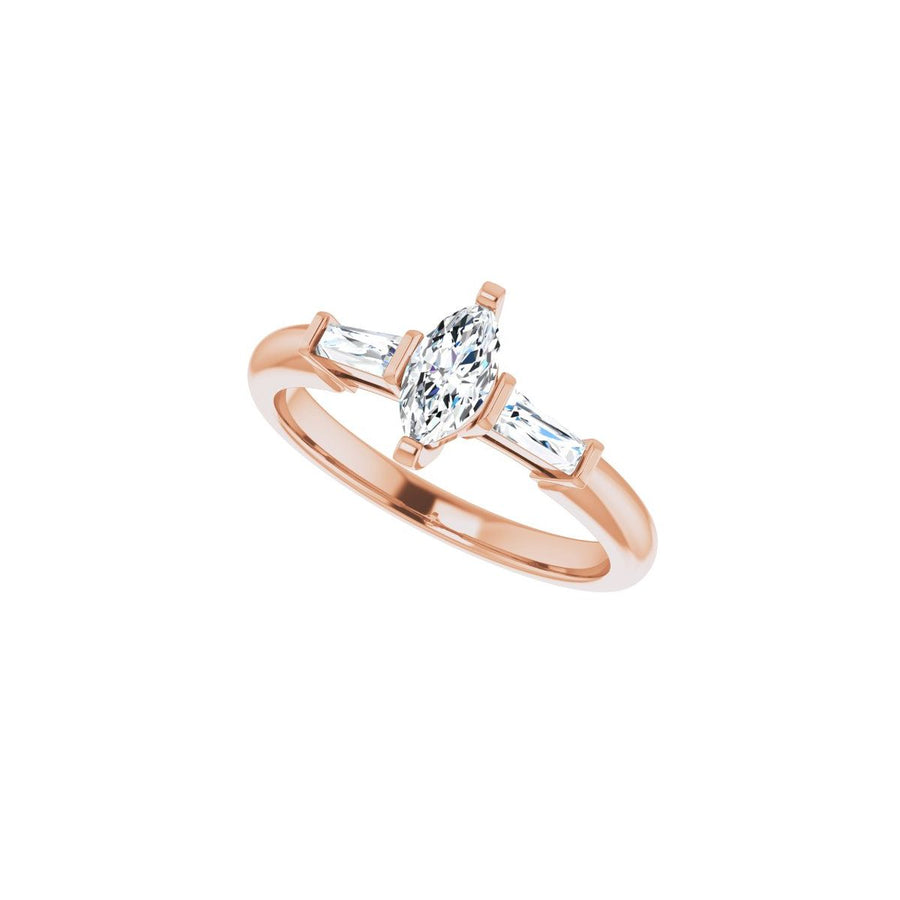 Marquise Three-Stone Engagement Ring Semi-Mount - gallery - Series 69706