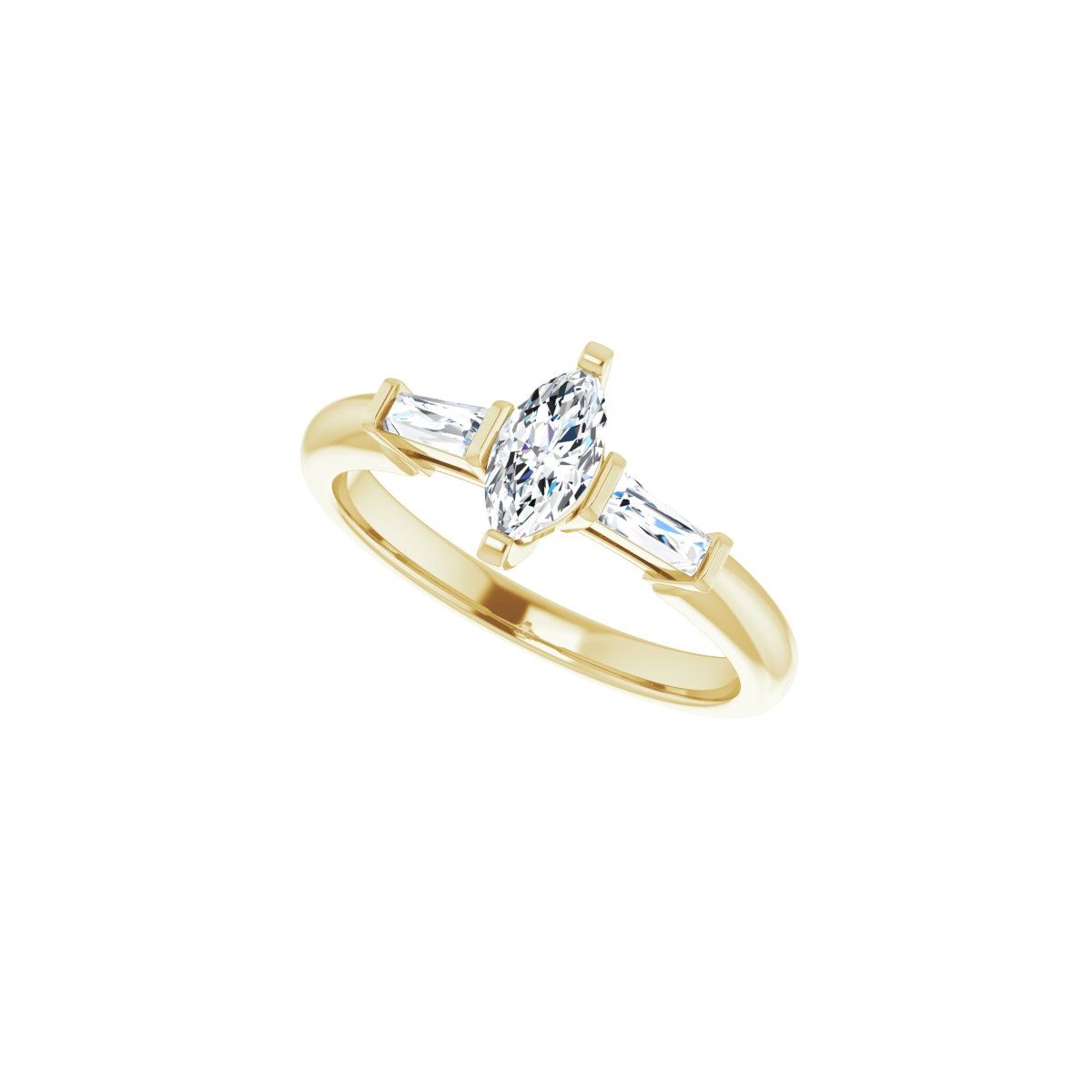 Marquise Three-Stone Engagement Ring Semi-Mount - gallery - Series 69706