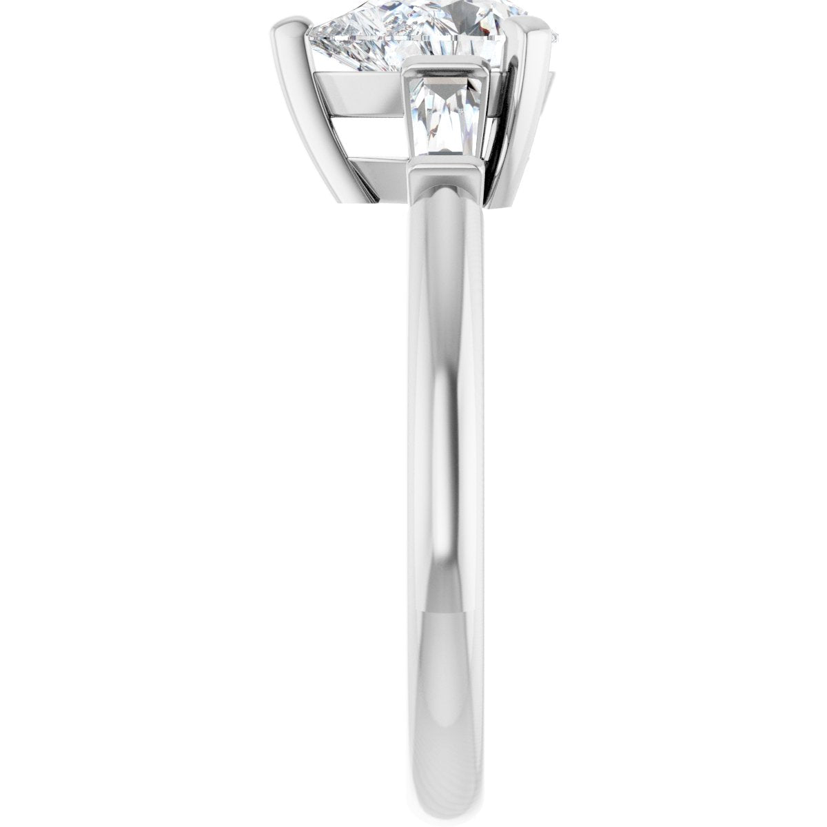 Pear Three-Stone Engagement Ring Semi-Mount - gallery - Series 69706