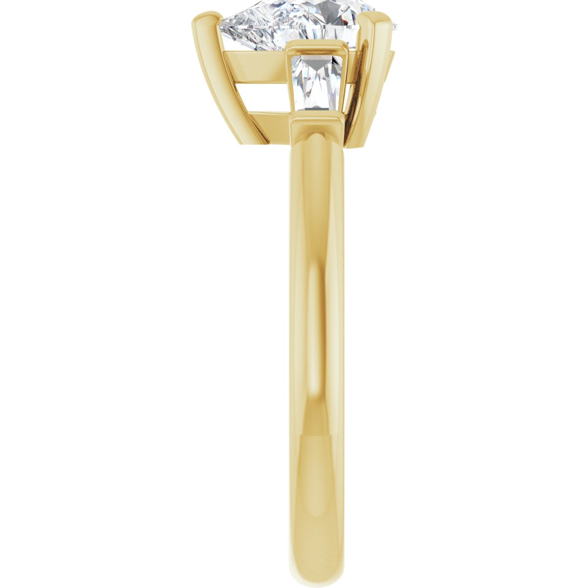 Pear Three-Stone Engagement Ring Semi-Mount - gallery - Series 69706