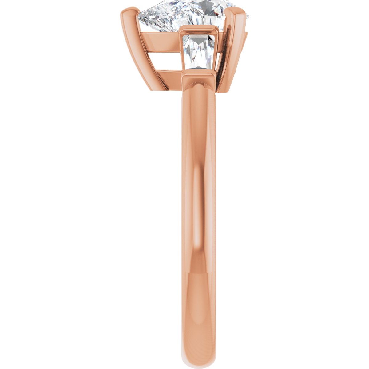 Pear Three-Stone Engagement Ring Semi-Mount - gallery - Series 69706