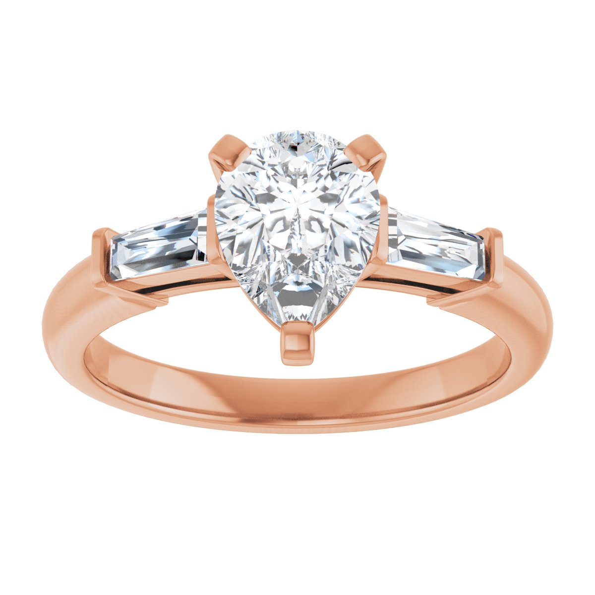 Pear Three-Stone Engagement Ring Semi-Mount - gallery - Series 69706