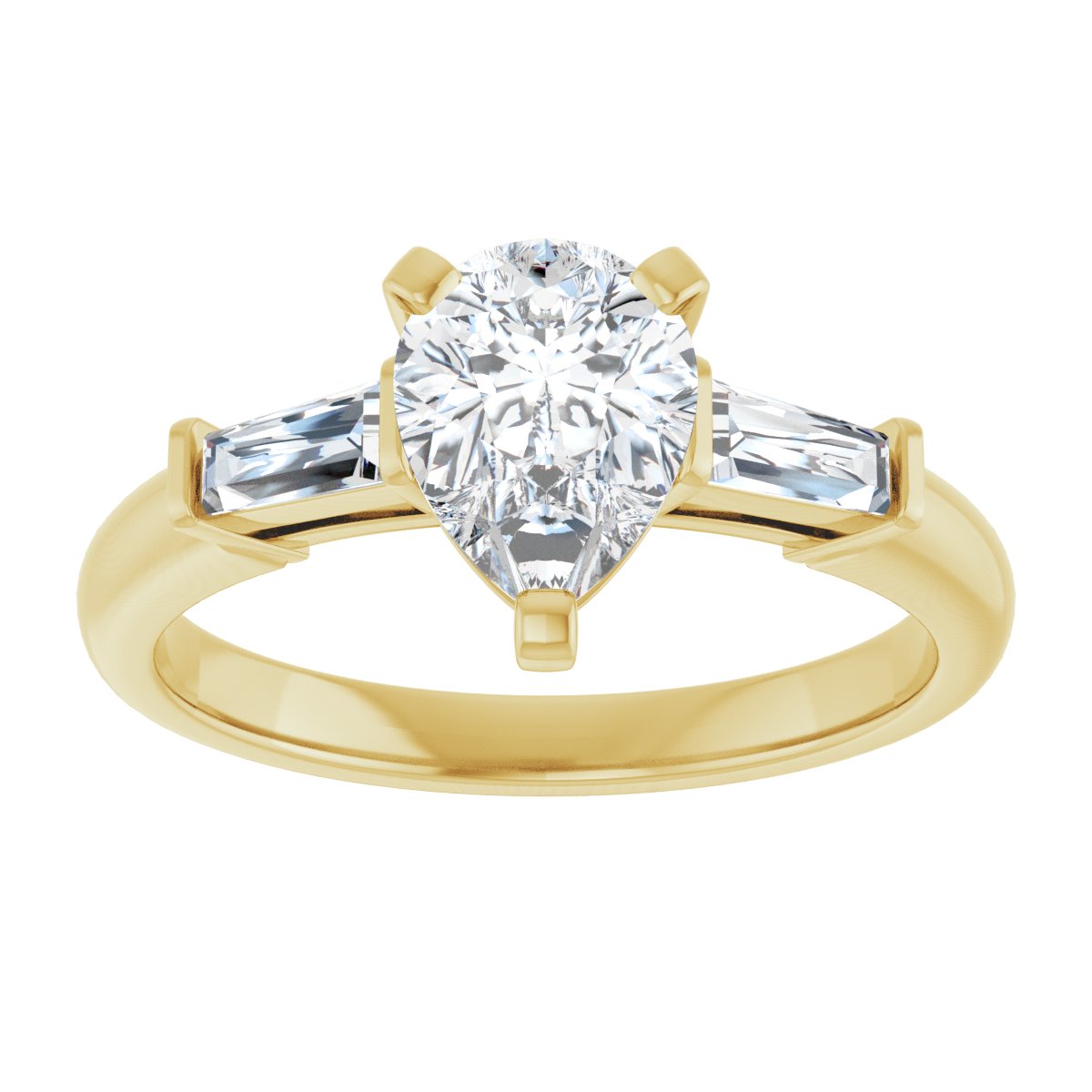 Pear Three-Stone Engagement Ring Semi-Mount - gallery - Series 69706